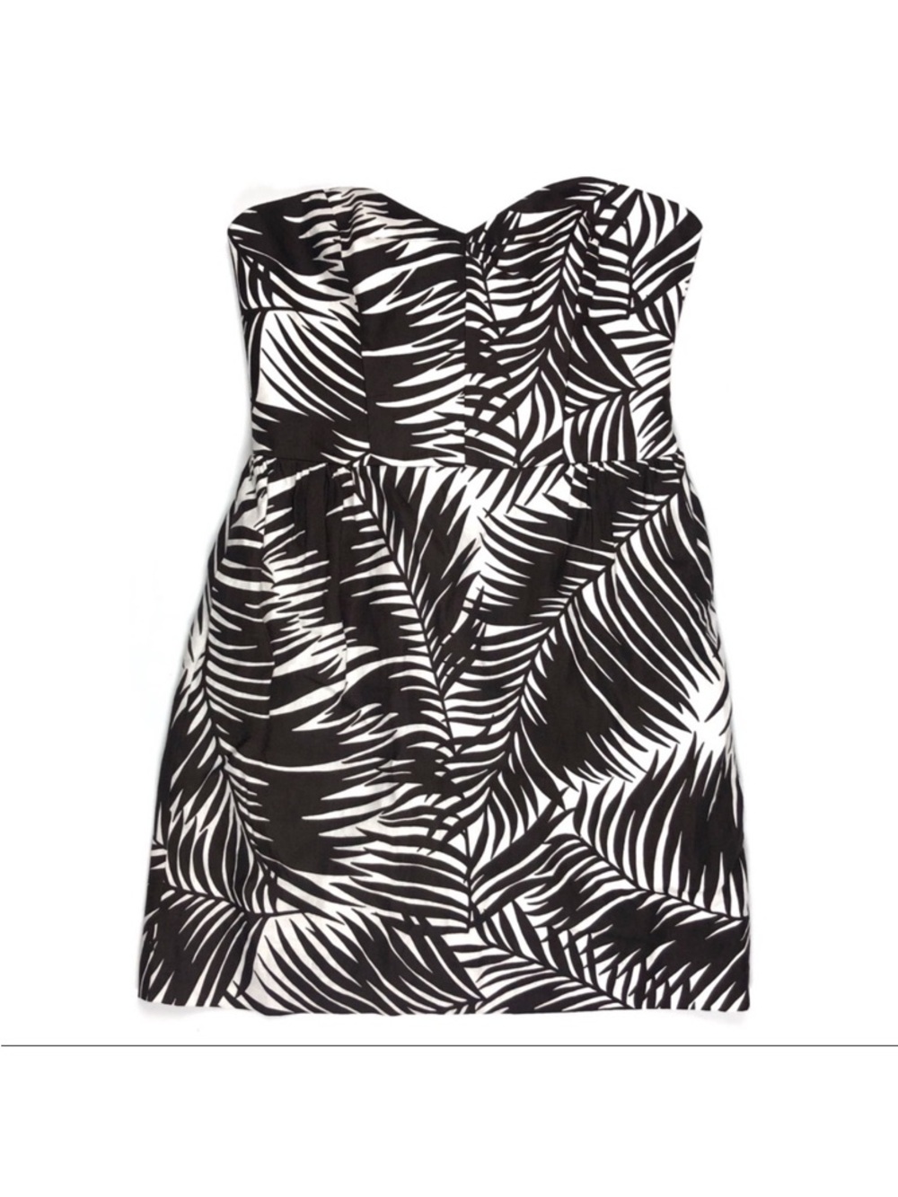 Milly- Fern Print Dress strapless with pockets.